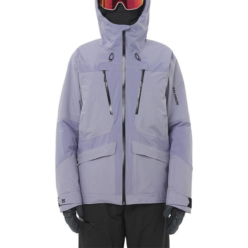 代购SALOMON萨洛蒙男士冲锋衣防水防风保暖滑雪服连帽长袖保暖外