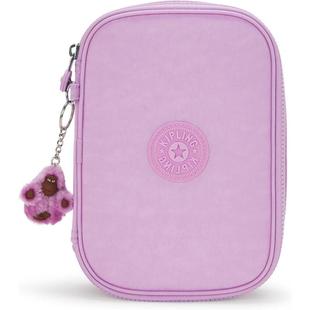 代购Kipling女士笔袋便携收纳分隔整理防丢设计多功能储物粉色拉