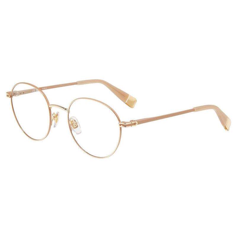 代购FURLA芙拉女士眼镜框椭圆金属玫瑰金细框日常通勤眼镜架