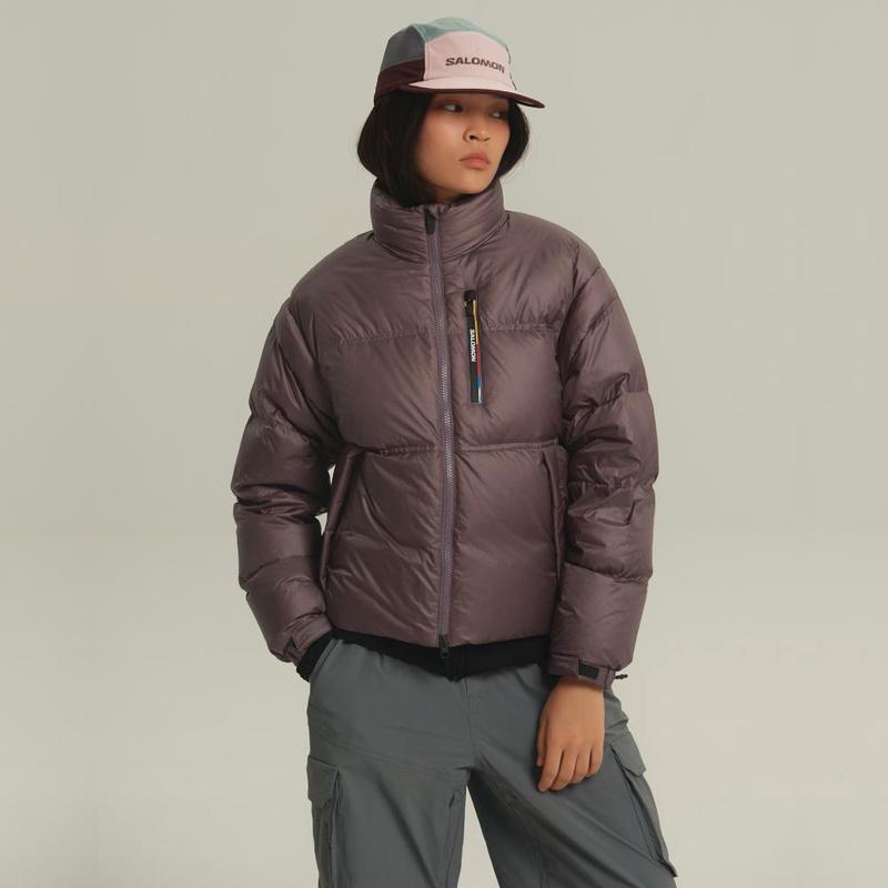 代购SALOMON萨洛蒙女士羽绒服保暖轻量防风短款羽绒服立领短款