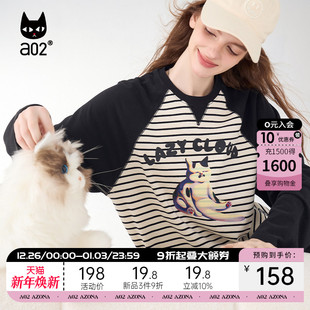 T恤上衣女内搭打底2025秋季 a02猫咪印花长袖 style 新品 Fuzzy