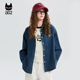 春季 a02马年刺绣宽松牛仔衬衫 女2026新款 设计感简约休闲衬衣外套