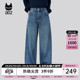 加绒加厚保暖休闲长裤 冬季 通勤 女2025新款 a02复古水洗宽松牛仔裤