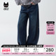 a02宽松加绒牛仔裤 加厚保暖磨毛设计感休闲长裤 女2025新款 冬季