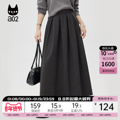 a02宽松加绒加厚休闲半身裙女2025新款冬季中长款裙子通勤穿搭