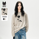 a02 一枝花图案气质上衣 T恤女2025春秋新款 ET自然系列 宽松长袖
