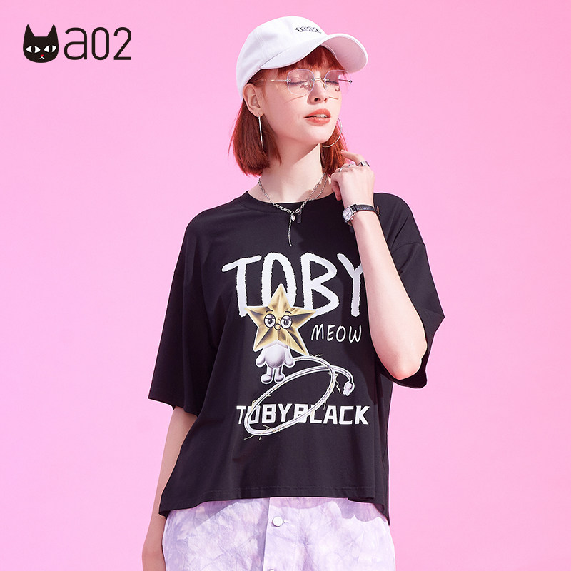 a02潮酷立體印花寬松短袖女薄款夏2021新百搭減齡顯瘦圓領女式T恤在類目 女裝/女士精品, T恤中 - 來自Buy2taobao.com提供專業的淘寶代購服務