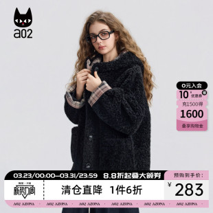 上衣 休闲穿搭冬装 a02宽松加绒连帽加厚摇粒绒外套女2025新款 冬季