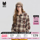 春秋衬衣外套复古休闲秋装 a02宽松磨毛格子衬衫 女2025新款 上衣