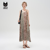 裙子女装 a02 连衣裙2025新款 夏季 ET自然系列 V领吊带裙宽松长款