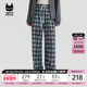 春秋设计感阔腿休闲长裤 a02宽松格纹直筒裤 子女2025新款 通勤穿搭