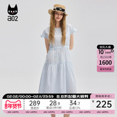 木耳边连衣裙女2025新款 夏季 薄款 a02甜美风小飞袖 设计感裙子女装