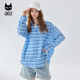 a02蓝色衬衫 条纹宽松衬衣外套设计感上衣气质夏装 2025新款 女夏季