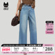 直筒牛仔裤 女2026新款 春季 a02宽松蓝色九分裤 休闲阔腿长裤 通勤