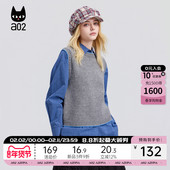 圆领背心打底内搭毛衣针织衫 a02宽松灰色马甲女2026新款 春季 上衣