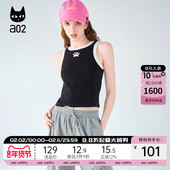 a02外穿无袖 背心 甜美风女式 针织打底工字圆领上衣2025夏季 新款