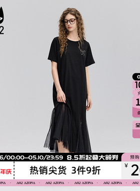 a02法式黑色连衣裙女2026新款夏季韩系慵懒风轻薄设计感裙子夏装