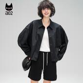 ET自然系列 100%棉衬衫 女上衣显瘦条纹长袖 a02 衬衣短款 外套