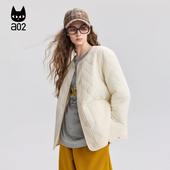 a02宽松圆领加厚保暖棉服女2025新款 夹棉棉衣外套氛围感穿搭 冬季