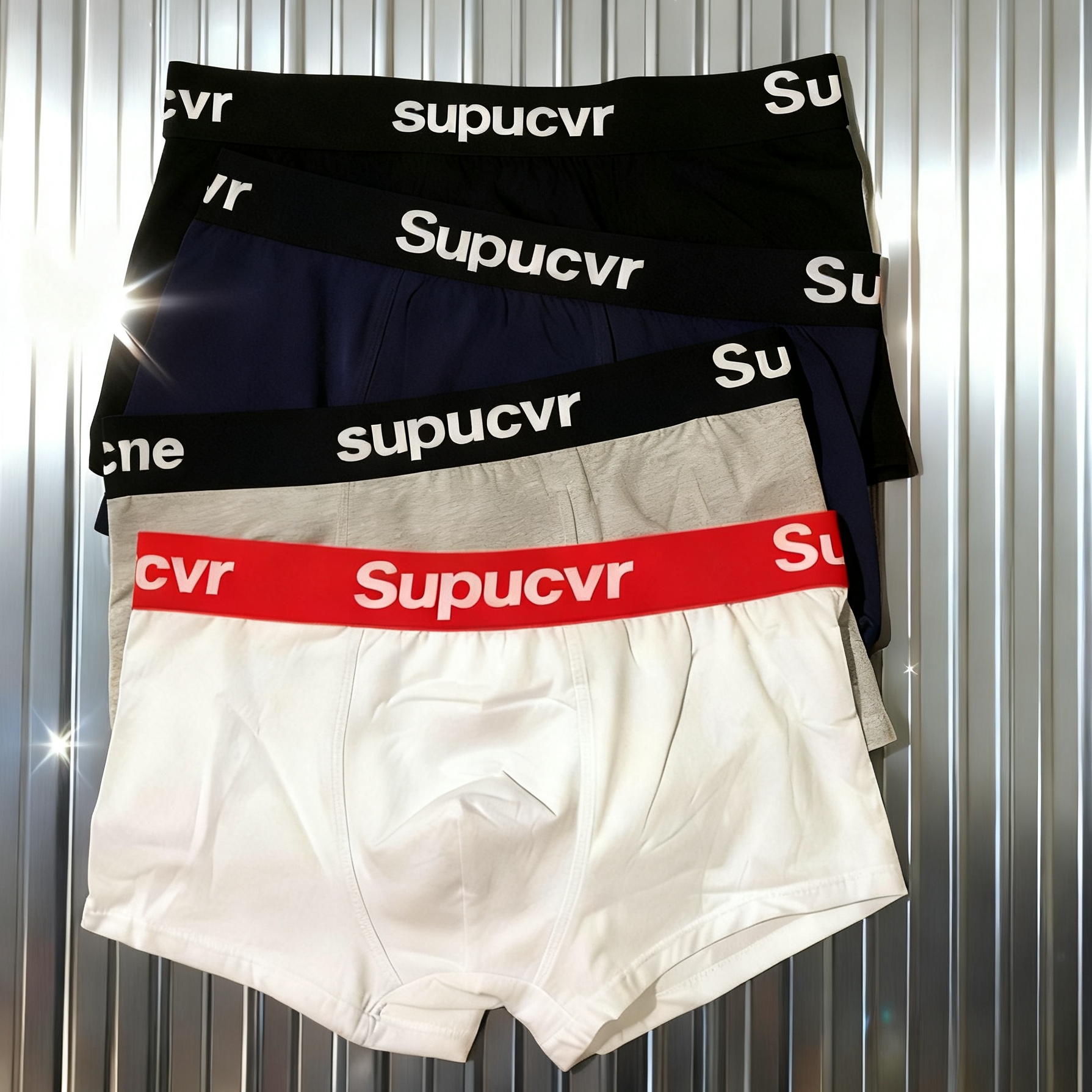 4条装男士内裤纯色舒适中腰