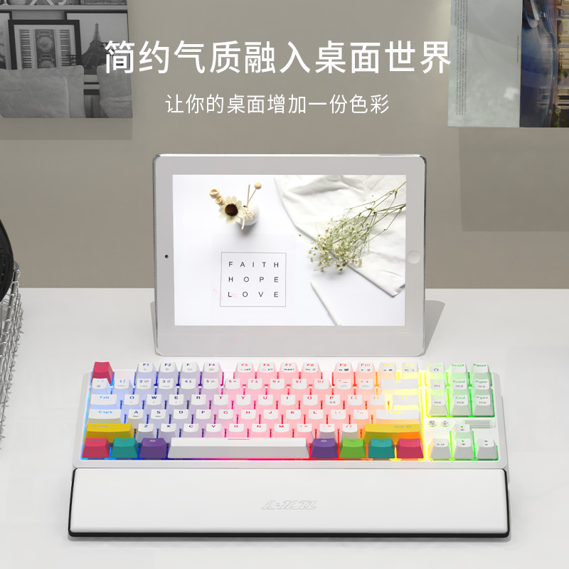 星际老男孩 黑爵（AJAZZ）皮革手托 104键87键61键办公游戏