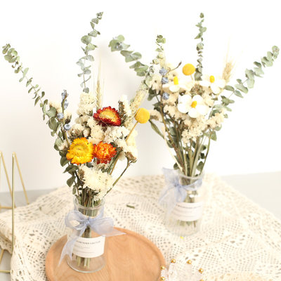 雏菊玫瑰真花干花花束ins网红北欧桌面客厅家居装饰摆件拍摄道具 虎窝淘