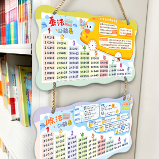 九九乘法口诀表卡片挂牌小学生二年级99除法数学口算表挂图