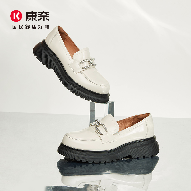 康奈乐福鞋女士真皮小皮鞋