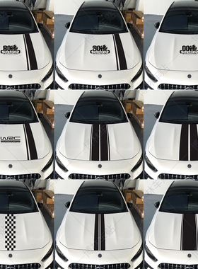 汽车车头盖机盖外观改装饰拉花贴纸WRC 08 90 00后引擎盖贴画车贴