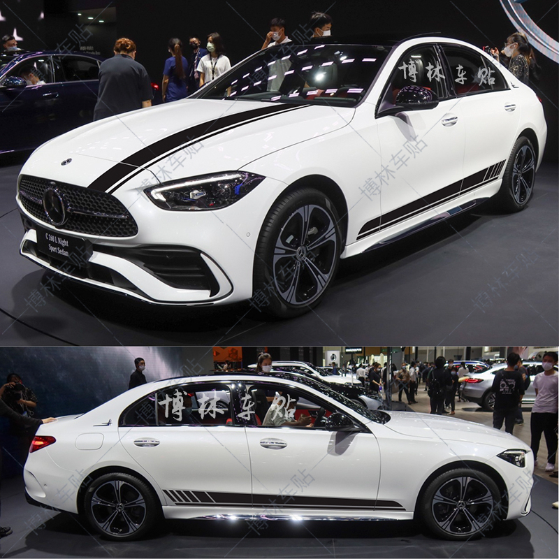 奔驰适用改装饰车身拉花贴贴纸