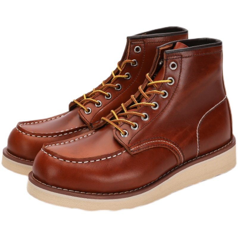 VINTAGE HANDMADE 875 VINTAGE LEATHER BOOTS AMI KA CHI VINTAGE MALE AND FEMALE COUPLE FLEECE COWHIDE CARGO BOOTS