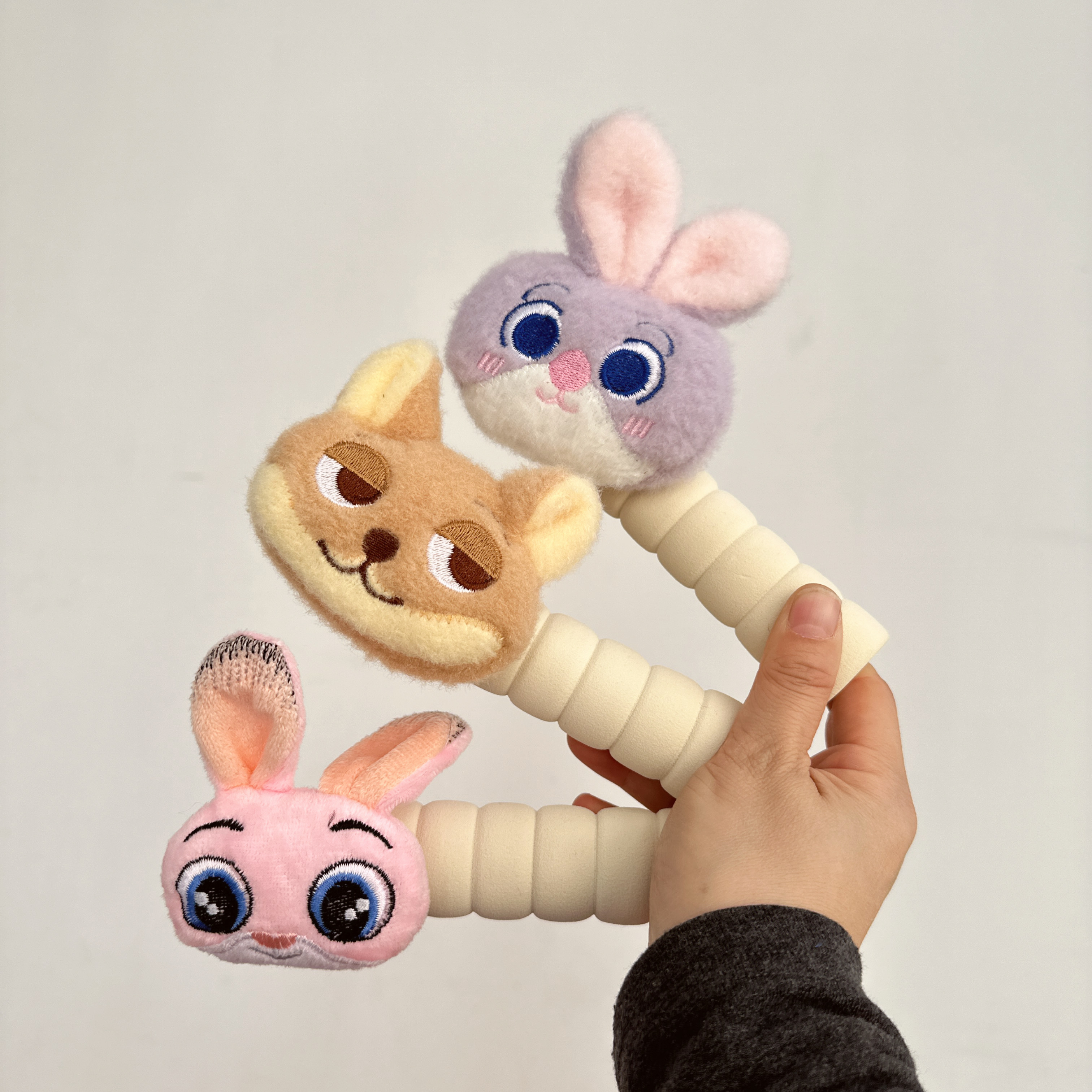 可爱Judy兔子狐狸门把手套防碰撞静电秋冬卧室厕所门保护套装饰