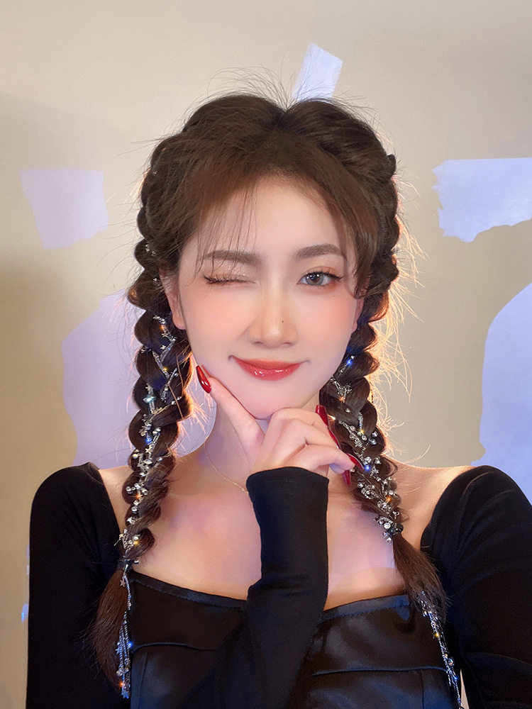 机智的恋爱李沁同款发链编发头饰早春高级马尾星星发饰发卡发夹女