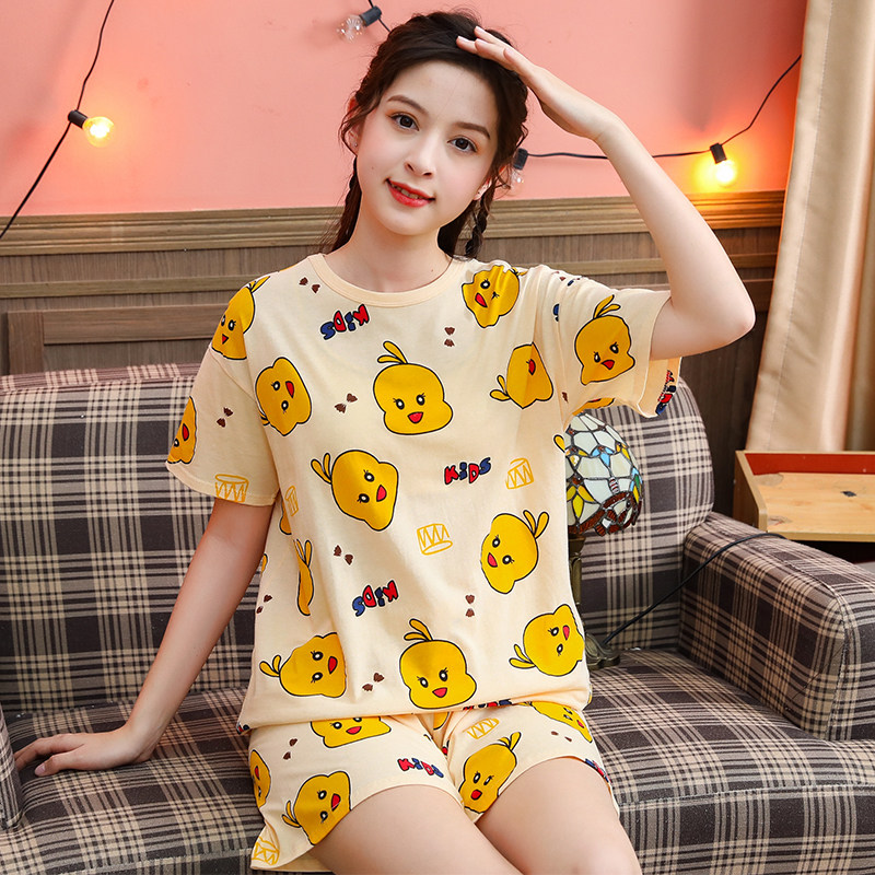 夏季薄款纯棉短袖女孩空调房小童全棉宝宝夏天家居服儿童睡衣女童