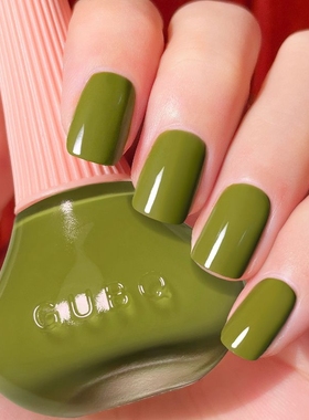 排排猪绿色指甲油持久不可撕拉快干免烤油性纯色抹茶绿橄榄深墨绿