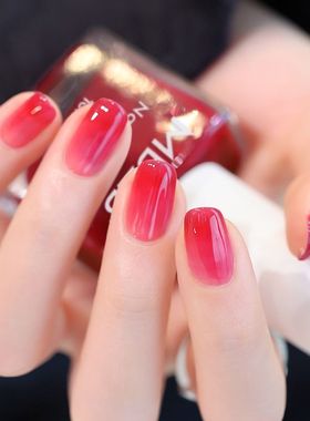 排排猪孕妇可用指甲油水性无毒无味免烤持久快干可撕腮红色美甲油