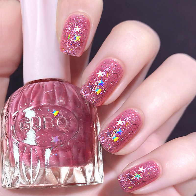 七彩亮片指甲油套装免烤