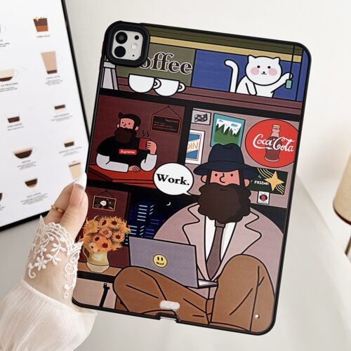 适用ipad10代保护套10.9寸苹果air4/5平板壳10.2可爱彩绘pro11英寸亚克力9.7寸air2防弯mini6磨砂九十第11代