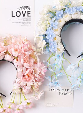 泉州浔埔簪花头饰材料包 diy手工发箍绢花汉服发饰民族风拍照道具