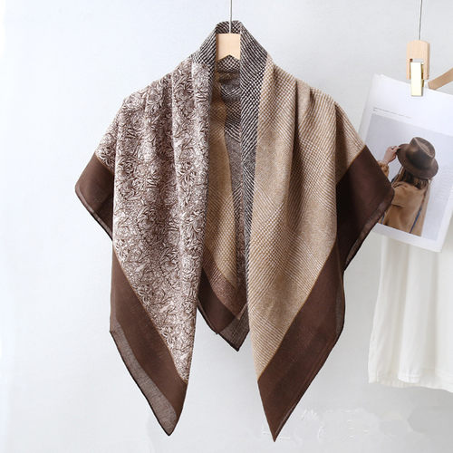110x110方巾丝巾棉麻围巾大披肩