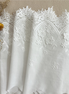 新款牛奶丝立体花棉布刺绣服装花边家纺布艺DIY连衣裙边装饰辅料