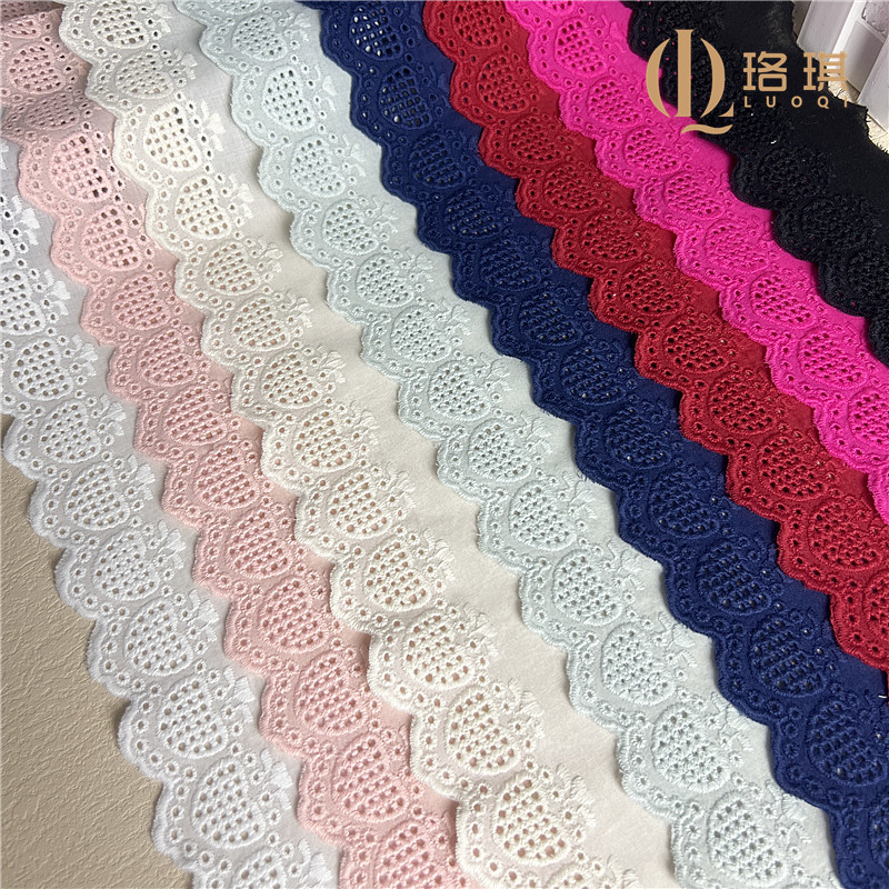 彩色棉布刺绣花边镂空爱心草莓棉质蕾丝女装服饰辅料童装玩偶饰品