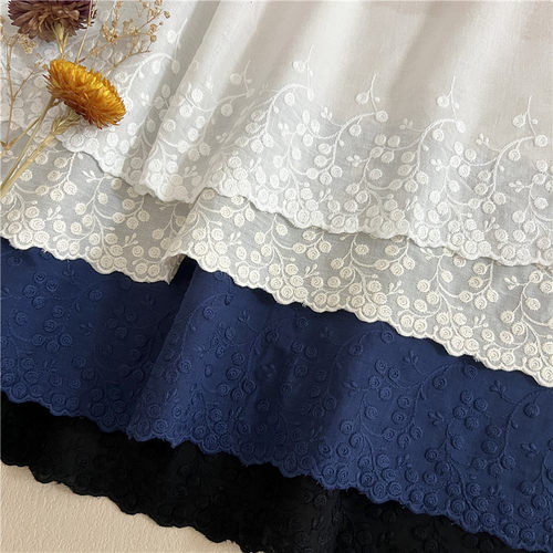叶子刺绣棉布花边服装辅料裙摆