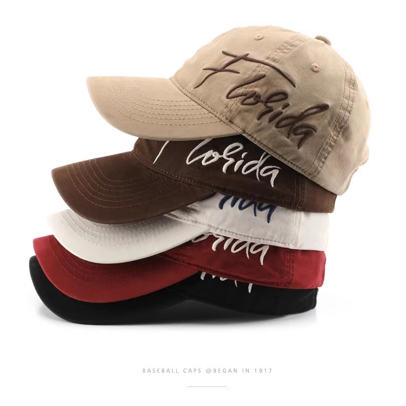 春秋侧面字母刺绣鸭舌帽子女复古个性户外运动棒球帽ins潮男情侣