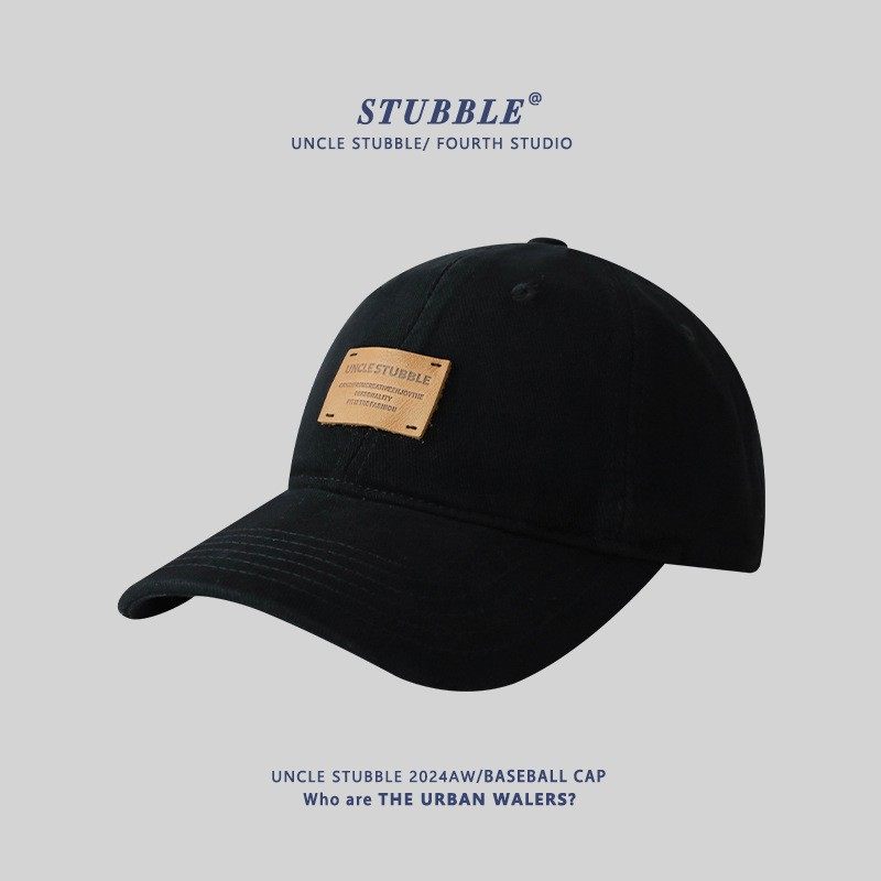 原创贴标潮流棒球帽子男女日系休闲软顶显脸小复古中性黑色鸭舌帽