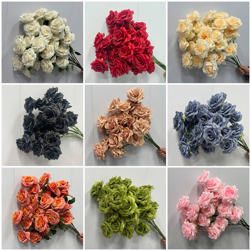 婚庆仿真钻石玫安娜玫瑰酒店美陈高级轻奢玫瑰造型花艺客厅摆装饰