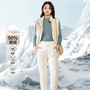 东北零下40度极寒羽绒裤女外穿冬季2024新款高腰加厚防寒白鹅绒裤