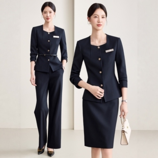 秋冬季 职业OL女神工装 女医美休闲工作服 珠宝店气质美容院时尚 套装