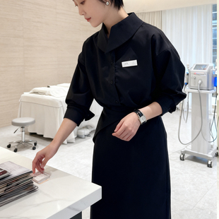 韩式美容院工作服高端皮肤管理制服高级美容师秋冬工装职业套装女