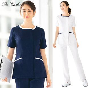 日式女短袖护士服美容院口腔医院医生工作服护理师前台导医工作服